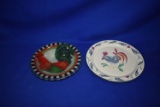 (2) ROOSTER GLASS PLATES