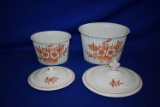 (2) GLASS DISHES W/LIDS