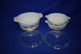 SET OF ROUND CORNING WARE GLASS SERVING DISHES
