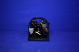 BLACK GLASS TEA SET