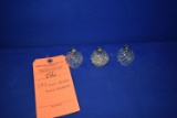 (3) MINI GLASS SALT SHAKERS