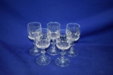 (5) CRYSTAL GLASS WINE GLASSES