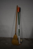 (4) ASSORTED BROOMS & MOPS