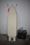 IRONING BOARD & MISC. TOWEL HOLDER, GLASS SHELF, ETC.