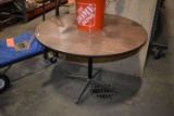 ROUND WOODGRAIN SINGLE PEDESTAL TABLE, 42