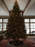 12' PRELIT CHRISTMAS TREE IN WOOD CRATE