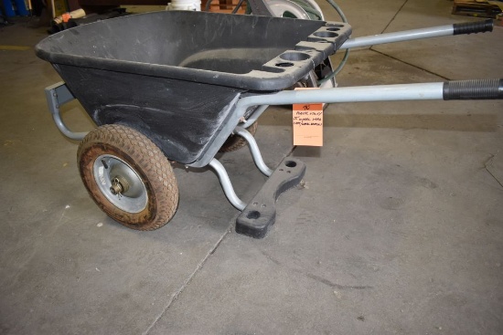 PLASTIC UTILITY YARD CART/WHEEL BARROW, 15" WHEELS