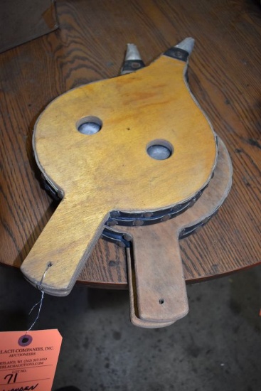 (2) WOODEN FIREPLACE BELLOWS