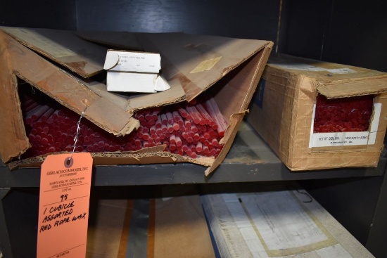 CONTENTS OF THIS CUBICLE, RED ROPE WAX, ASSORTED SIZES