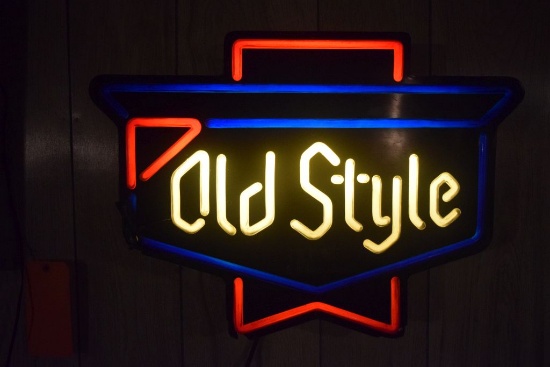 OLD STYLE BEER SIGN, APPROX. 24" x 18"