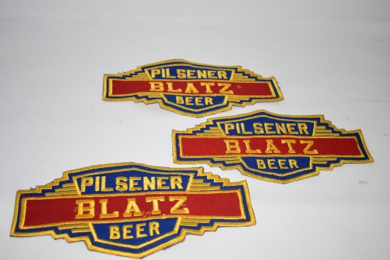 (3) BLATZ BEER PATCHES, 9 1/2" x 4 1/2"