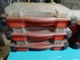 (3) PLASTIC PLANO ORGANIZERS WITH ASSORTED HARDWARE