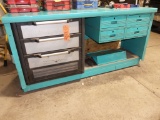 WORKBENCH WITH FOUR ATTACHED DRAWERS AND