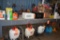 LARGE WOODEN WORK TABLE, RAISERS UP ON 6