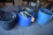 BOTTOM CUBICLE (3) CONTAINERS WITH PIECES OF SLATE TILE
