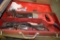 MILWAUKEE SAWZALL WITH BLADES, CASE (HINGE BROKEN)