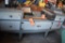 FIVE DRAWER WOODEN WORK TABLE WITH CONTENTS IN