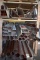 WOODEN RACK- 4 SHELVES WITH COPPER DOWNSPOUTS-
