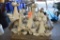 (1) SKID - FINIALS WITH EGG CLUSTERS FROM
