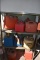 (13) VARIOUS FUEL CANS ON THIS SHELF