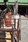 METAL CAGE, TWO DRUMS, WOODEN CRATE WITH