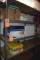 STEEL SHELVING UNIT WITH WOOD SHELVES, NO CONTENTS,