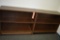 (2) WOODEN SHELVING UNITS WITH THREE SHELVES,