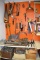 (2) BOXES OF PEG HOOKS, SAWS. PIPE CUTTERS,