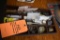 PLASTIC ORGANIZER WITH LOCKS, CHUCK KEYS,