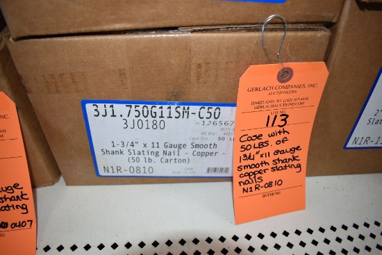 CASE WITH 50LBS OF 1 3/4"x11 GAUGE SMOOTH SHANK
