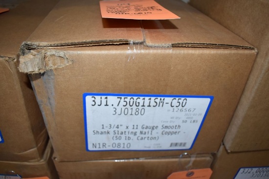 CASE WITH 50LBS OF 1 3/4"x11 GAUGE SMOOTH SHANK
