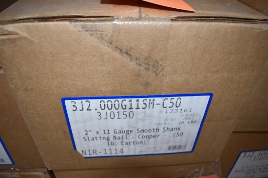 CASE WITH 50LBS OF 2"x11 GAUGE SMOOTH SHANK