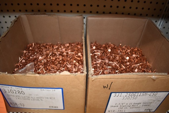 (2) PARTIAL CASES OF COPPER SMOOTH SHANK SLATING