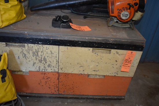 4 DRAWER SHOP STORAGE DRESSER WITH SHEET METAL TOP