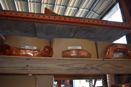 ENTIRE 2ND FROM TOP SHELF- COPPER ASSORTED GUTTER ELBOWS