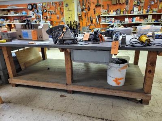 56"x120" TABLE, 2"x8" BOARD TOP TABLE WITH