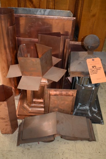 FLAT AND FORMED COPPER PIECES AT END OF COUNTER