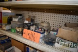 ASSORTED HARDWARE ON THIS SHELF; NAILS, SCREWS AND MISC.