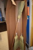 BOX WITH (3) NEW BROOMS
