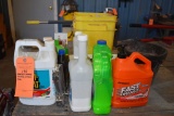 ASSORTED CLEANING SOLUTIONS, BUCKETS, MISC.