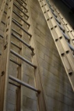 16' SECTION OF ALUMINUM LADDER WITH PLATFORM ATTACHED