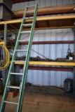 24' FIBERGLASS EXTENSION LADDER, GREEN