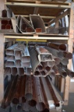 WOODEN RACK- 4 SHELVES WITH COPPER DOWNSPOUTS-