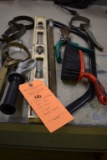 (5) FILTER WRENCHES, (1) BOW SAW, (1) TIN SNIPS,