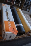 SKID WITH FOUR ROLLS OF ASSORTED ROOFING UNDERLAYMENT