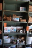 CONTENTS OF FIVE SHELVES AND ON FLOOR UNDER IT;