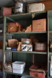 CONTENTS OF FIVE SHELVES AND ON FLOOR UNDER IT;
