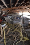 CONTENTS IN THREE UPPER BAYS; PULLEYS, LUMBER,