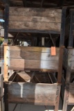 (3) STEEL AND WOOD STACKABLE BASKETS,