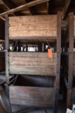 (3) STEEL AND WOOD STACKABLE BASKETS,